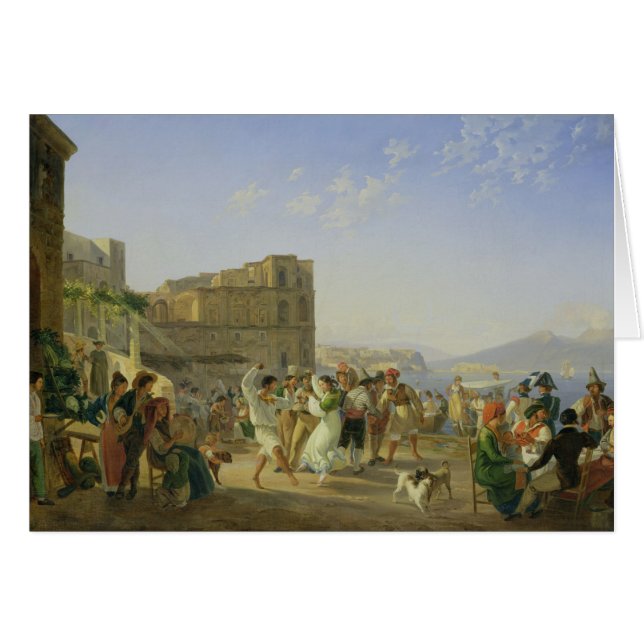 Italiensk dans, Naples, 1836 Hälsningskort (Framsidan Horizontal)