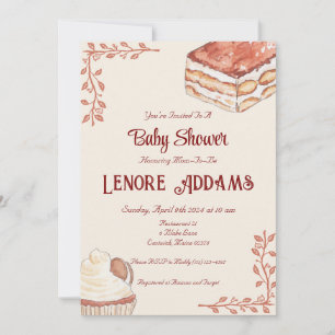 Italiensk efterrätt baby shower europeiskt kafé inbjudningar