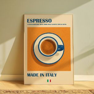 Italiensk espressoväggkonst, retro minimalistiskt poster