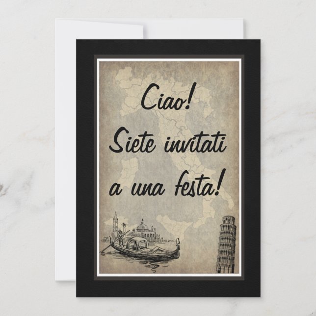Italiensk festinbjudan inbjudningar (Framsida)