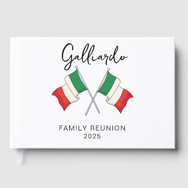 Italiensk flagg familjeåterträff  gästböcker (Framsida)
