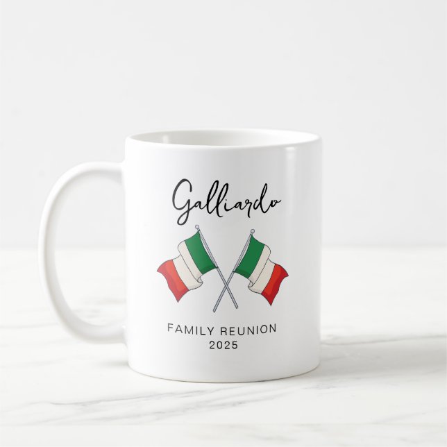 Italiensk flagg familjeåterträff  kaffemugg (Vänster)