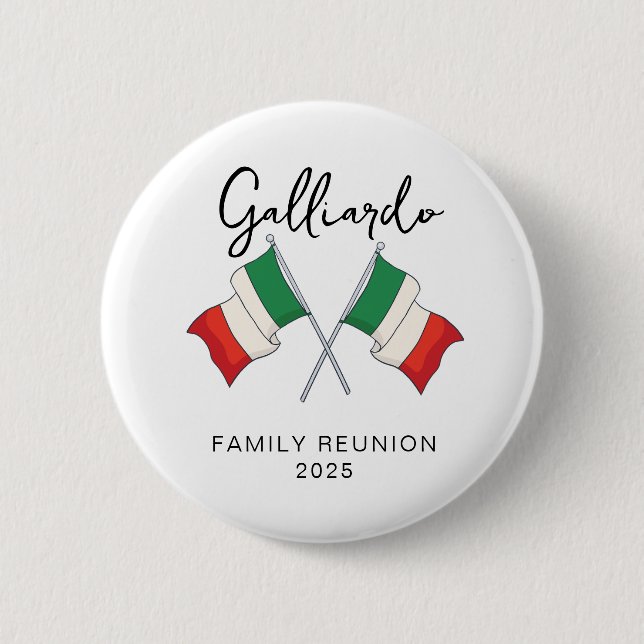 Italiensk flagg familjeåterträff  knapp (Framsida)