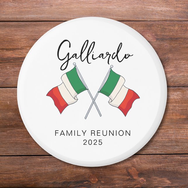 Italiensk flagg familjeåterträff  magnet (Skapare uppladdad)