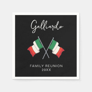 Italiensk flagg familjeåterträff pappersservett