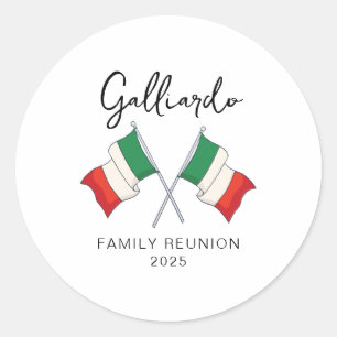 Italiensk flagg familjeåterträff runt klistermärke