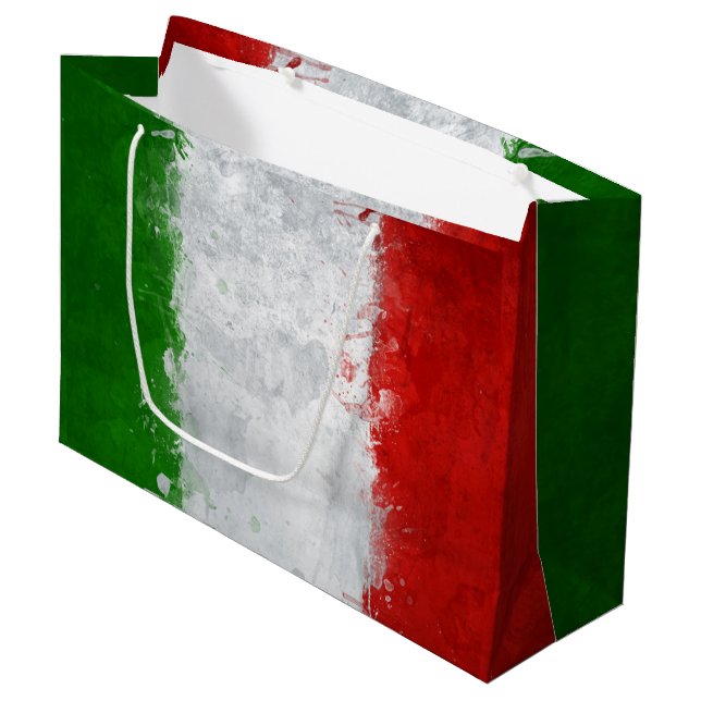 Italiensk flagg-gåvopåse (Framsidan Vinklad)