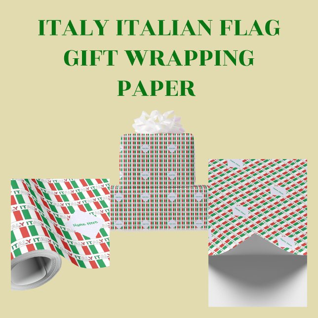Italiensk flagg mosaik personlig arv design presentpapper (Skapare uppladdad)