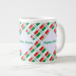 Italiensk flagg mosaik personlig design med arv jumbo mugg