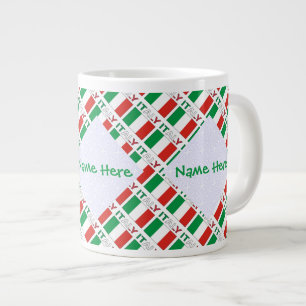 Italiensk flagg mosaik personlig design med arv jumbo mugg