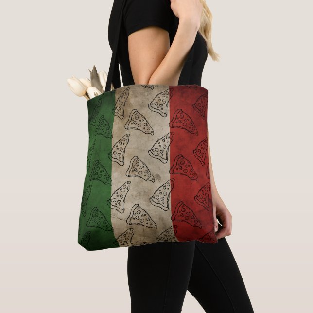 Italiensk flagg / Pizza Tote Tygkasse (Närbild)