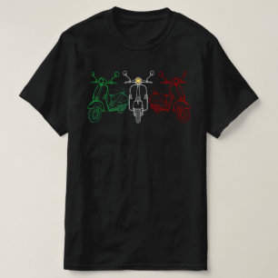 Italiensk flagg scooter Retro motorcykel Trefärg T Shirt
