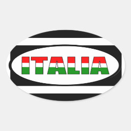 Italiensk Flagga av Italien Ovalt Klistermärke