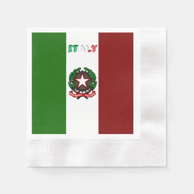 Italiensk flagga-emblem pappersservett (Framsidan)