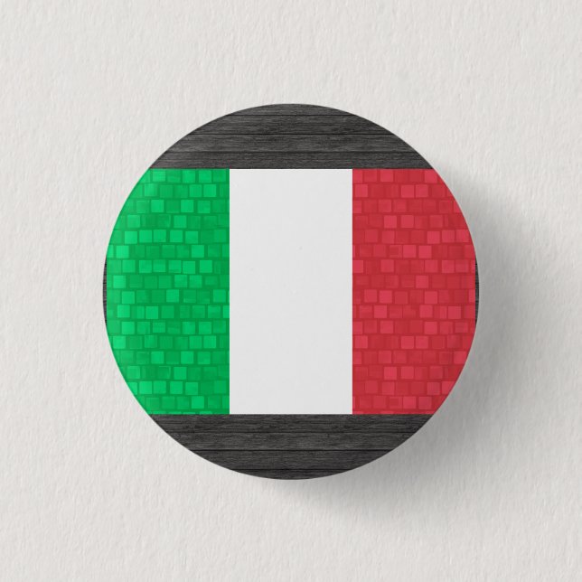 Italiensk flagga för modernt mönster knapp (Framsida)