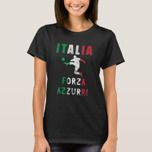 Italiensk Flagga Jersey Forza Azzuri Italia Socc T Shirt