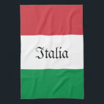 Italiensk Flagga Kitchen Kökshandduk<br><div class="desc">Flagga av Italien med den gamla texten "Italia". Du kan redigera den här texten med en egen text genom att ersätta den text som visas i designmallen.</div>