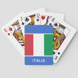 Italiensk flagga som leker kort spel kort