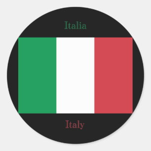 Italiensk flaggaklistermärke runt klistermärke