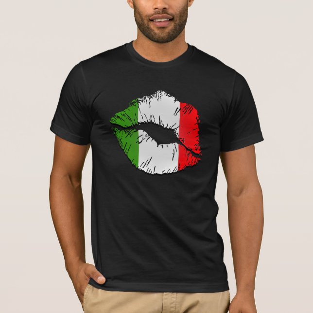 Italiensk flaggaläppar tee shirt (Framsida)