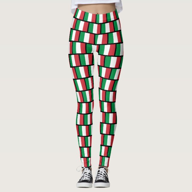 Italiensk flaggamönsterdamasker för leggings (Framsida)
