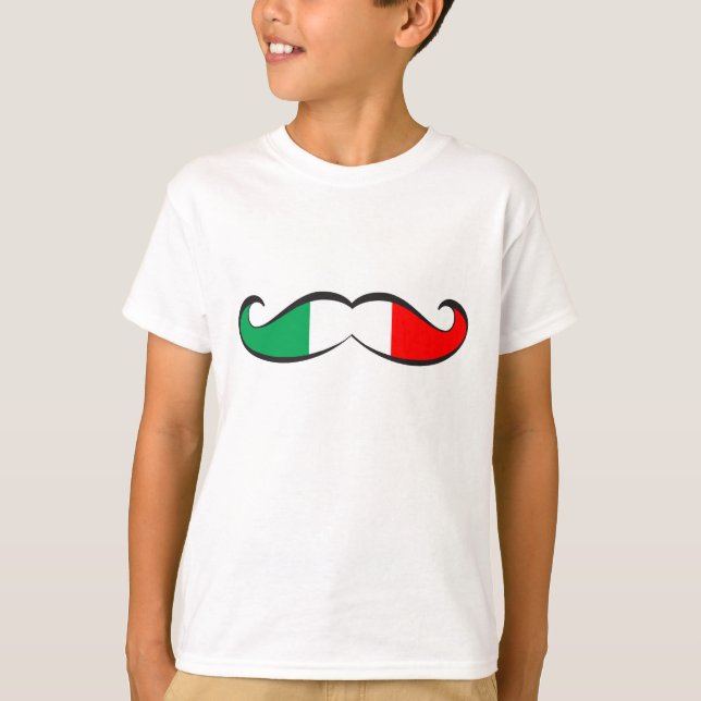 Italiensk flaggamustasch tee (Framsida)