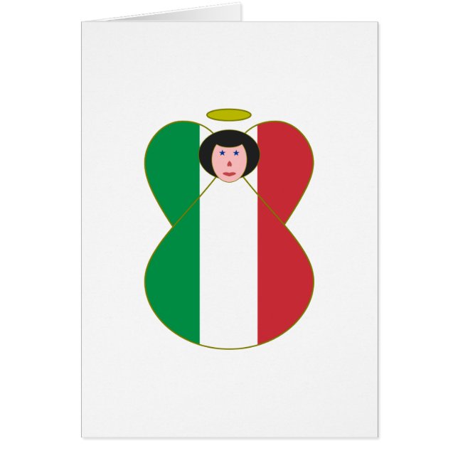Italiensk flaggängel hälsningskort (Framsidan)