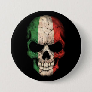 Italiensk flaggaskalle på svart knapp