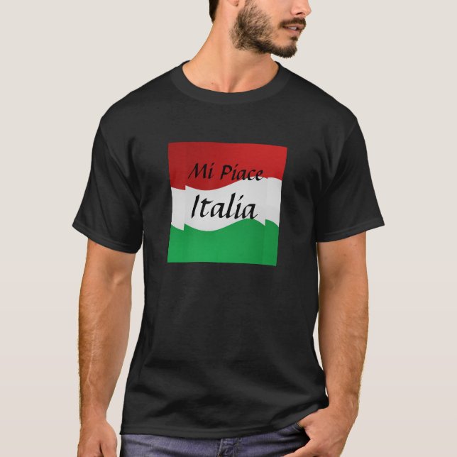 Italiensk flaggaskjorta för Mi Piace Italia T Shirt (Framsida)