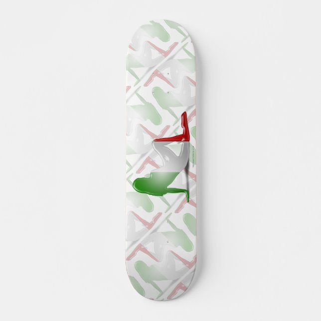 Italiensk flicka silhuett flagga skateboard bräda 21,5 cm (Framsida)