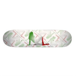 Italiensk flicka silhuett flagga skateboard bräda 21,5 cm