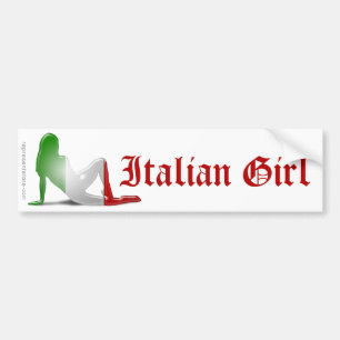 Italiensk flickaSilhouetteflagga Bildekal