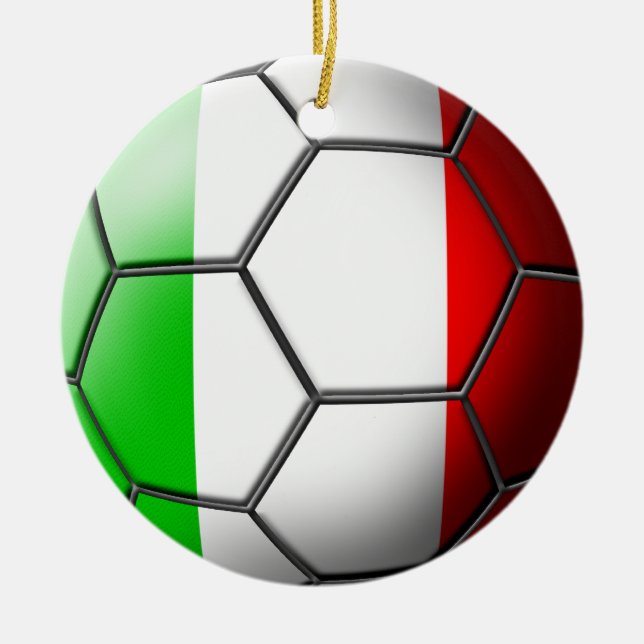 Italiensk fotbollprydnad julgransprydnad keramik (Framsidan)