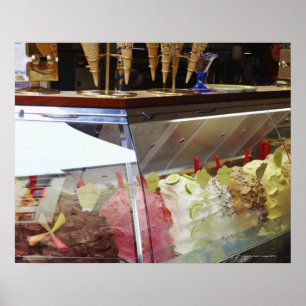 Italiensk gelato i monter poster