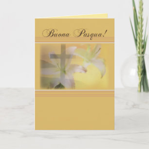 Italiensk glad påsk, gula Buona Pasqua Helgkort