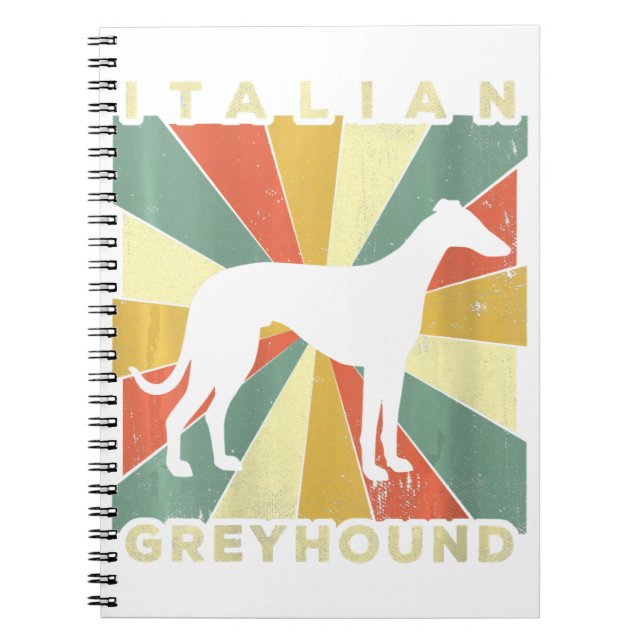 Italiensk gråhund hund 70-tals present V-ringad da Anteckningsbok (Framsidan)