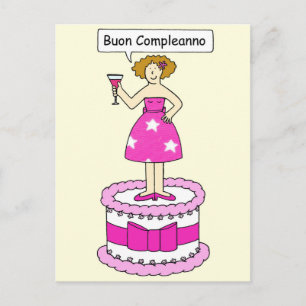 Italiensk grattis på födelsedagen, Bon Compleanno. Vykort