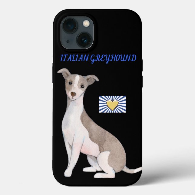 ITALIENSK GREYHOUND APPLE IPHONE 13 FODRAL. (Baksida)