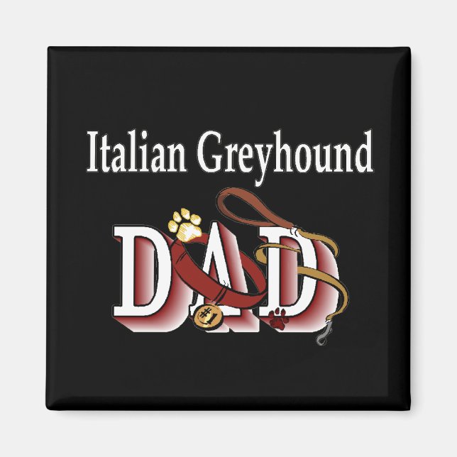 italiensk greyhound pappa Magnet (Framsidan)