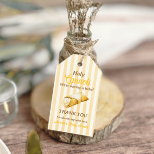 Italiensk gul rosett Cannoli Baby Shower-dekoratio Presentetikett