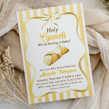 Italiensk gul rosett Söt helig Cannoli Baby Shower