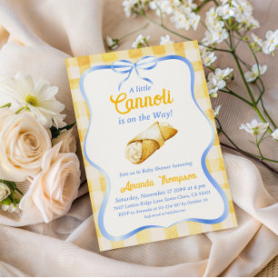 Italiensk gul söt liten cannoli-bebisfest inbjudningar