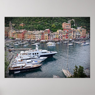 Italiensk hamnby - Portofino Poster