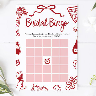Italiensk Handritad Amore Bröllopsdusch Bingo-spel Inbjudningar