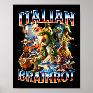 Italiensk hjärnrot AI-genererade djur gen z män Poster