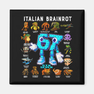 Italiensk hjärnröta Roligt 67 Meme Födelsedagsdeko Magnet