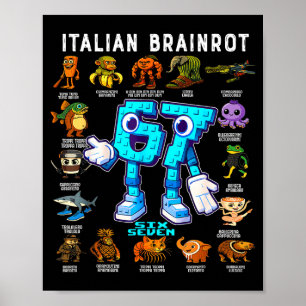 Italiensk hjärnröta Roligt 67 Meme Födelsedagsdeko Poster