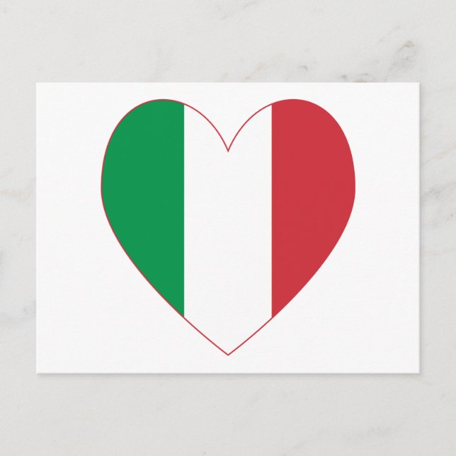 Italiensk hjärtflagga vykort (Framsida)