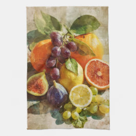Italiensk‑inspirerade köksdukar med fruktcollage kökshandduk
