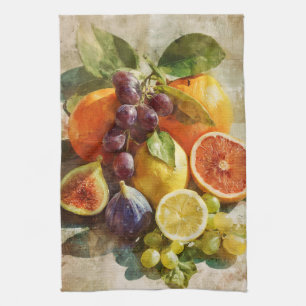 Italiensk‑inspirerade köksdukar med fruktcollage kökshandduk
